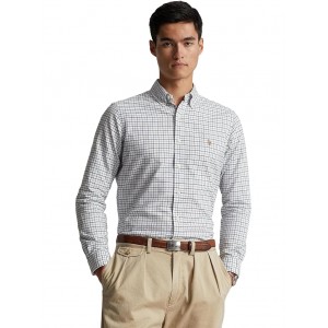 Classic Fit Tattersall Oxford Short Sleeve Shirt Grey Heather/White