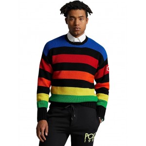 Logo Striped Wool-Blend Sweater Multi Combo