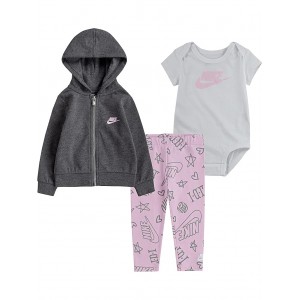 Three-Piece Bodysuit Pants Set (Infant) Pink