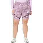 Plus Size Training Cycling Tights Printed HI6045 White