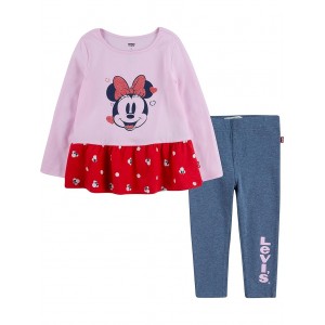 Levis x Disney Minnie Mouse T-Shirt and Leggings Set (Toddler) Pink Lady