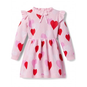 Heart Sweater Dress (Toddler/Little Kids/Big Kids) White