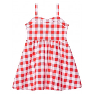 Gingham Ponte Dress (Toddler/Little Kids/Big Kids) Red