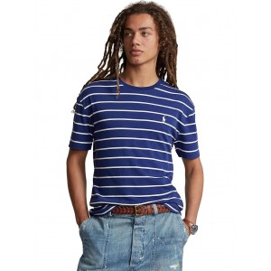 Classic Fit Striped Soft Cotton T-Shirt Fall Royal/White