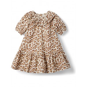 Snow Leopard Print Dress (Toddler/Little Kids/Big Kids) Multicolor