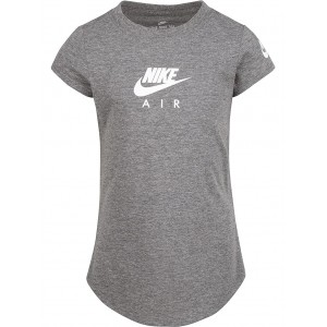 Nike Air Logo T-Shirt (Little Kids) Carbon Heather