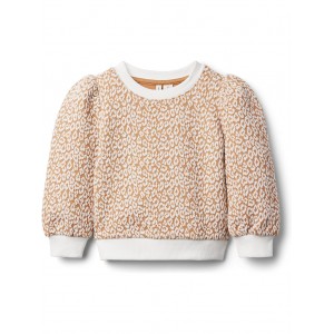 Jacquard Animal Print Sweatshirt (Toddler/Little Kids/Big Kids) Brown