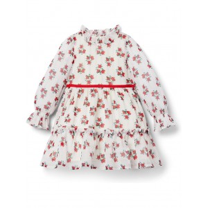 Floral Chiffon Dress (Toddler/Little Kids/Big Kids) White