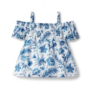 Floral Print Top (Toddler/Little Kids/Big Kids) Blue