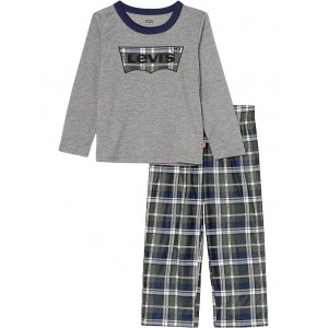 Pajama Two-Piece Set (Little Kids/Big Kids) Grey/Green Plaid