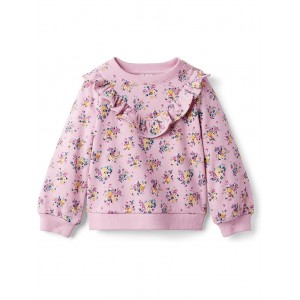 Floral Sweatshirt (Toddler/Little Kids/Big Kids) Pink