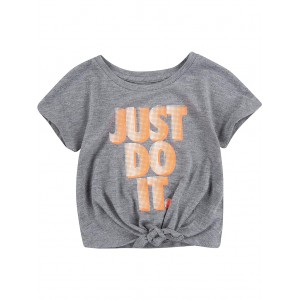 Front Tie Just Do It Graphic T-Shirt (Toddler) Carbon Heather