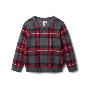 Plaid Pullover Sweater (Toddler/Little Kids/Big Kids) Grey