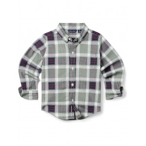 Brushed Twill Plaid Button-Up (Toddler/Little Kids/Big Kids) Green