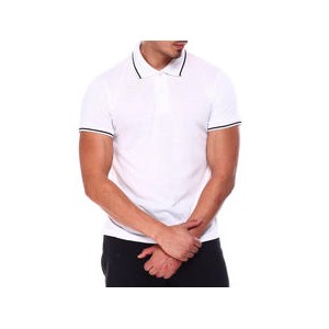 s/s polo knit with colored taping