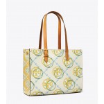 SMALL T MONOGRAM CONTRAST EMBOSSED TOTE