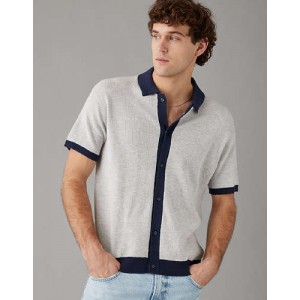 AE Weekend Button-Up Sweater Polo Shirt