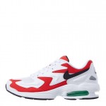 mens air max2 light shoes in white/black/habanero red