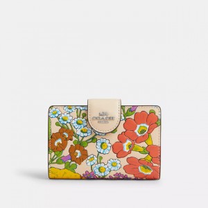 medium corner zip wallet with floral print