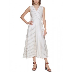 womens crinkle striped maxi dress