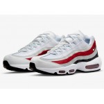 mens air max 95 essential running shoes in black/white-varsity red