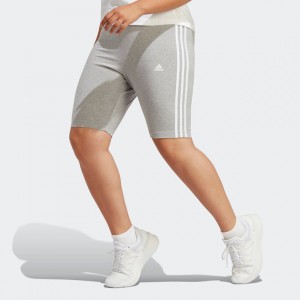 womens essentials 3-stripes bike shorts (plus size)