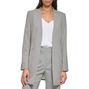 womens collarless business open-front blazer