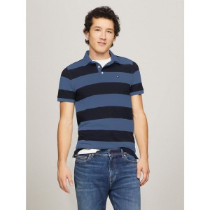 mens slim fit rugby stripe polo
