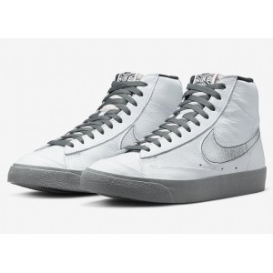 blazer mid 77 dv7194-100 mens white smoke gray leather sneaker shoes nr5774