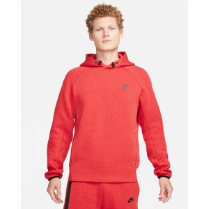 sportswear tech fleece fb8016-672 mens red pullover hoodie size l ncl132