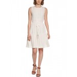 womens crinkled tiered fit & flare dress