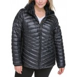 plus womens puffer hooded quilted coat