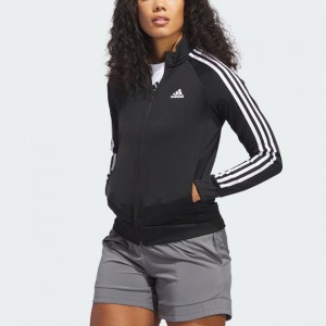 womens primegreen essentials warm-up slim 3-stripes track jacket