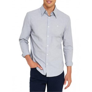 mens chambray woven button-down shirt