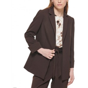 petites womens notch collar suit separate open-front blazer