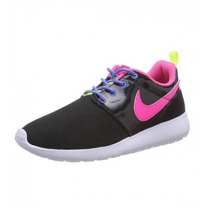 womens roshe one gs shoes in black/pink