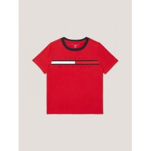 Kids Flag Stripe Logo Ringer T-Shirt
