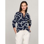 Nautical Rope Print Pullover Top