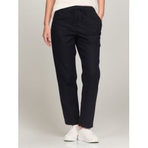 Boy-Fit Cotton and Linen Pull-On Pant
