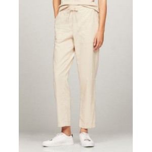 Boy-Fit Cotton and Linen Pull-On Pant