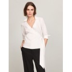 Solid Stretch Cotton Wrap Top
