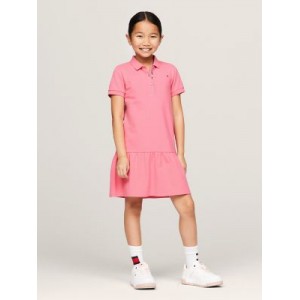 Kids Solid Drop-Waist Polo Dress