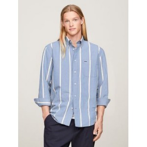Regular Fit Stripe Cotton Linen Shirt
