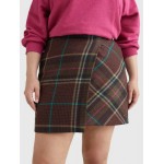 Curve Check Wrap Mini Skirt