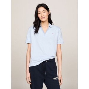 Relaxed Fit Open Placket Polo