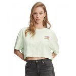 Womens Oversized Cropped Summer Flag T-Shirt