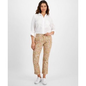 Womens Floral-Print Ditsy Hampton Chino Rolled-Cuff Pants