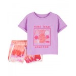 Toddler Girls Make Today Amazing T-shirt and Tie Dye Shorts 2 Piece Set