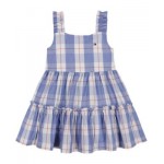 Toddler Girls Plaid Open-Back Tiered Dress