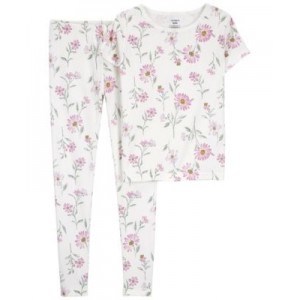 Big Girls 2 Piece Floral 100% Snug Fit Cotton Pajamas